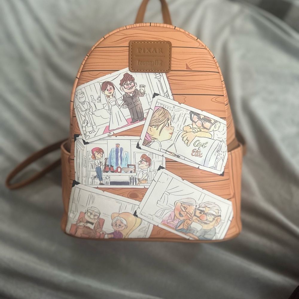 Loungefly Pixar Up Tan Backpack with wallet